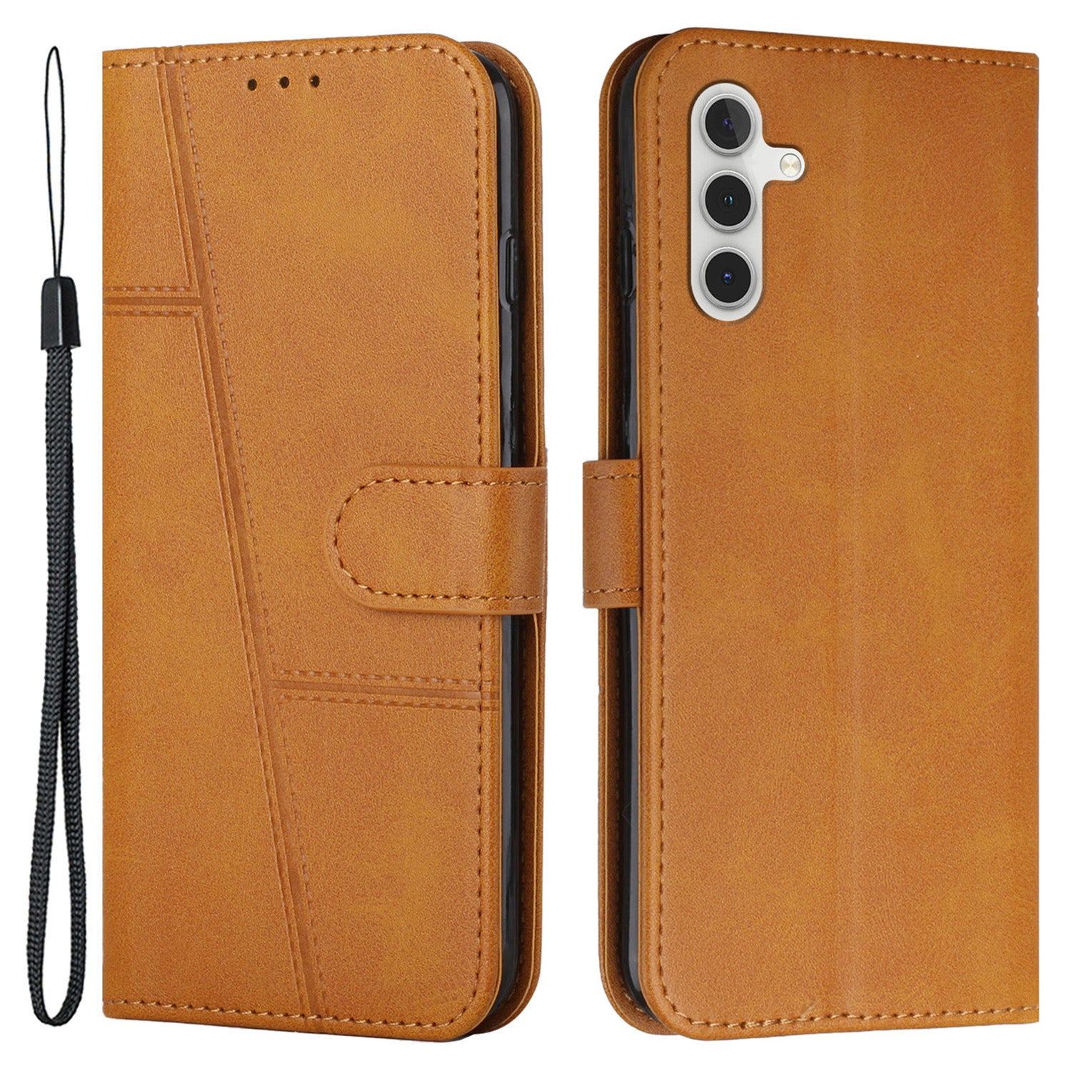 For Samsung Galaxy S23 FE Protective Phone Case PU Leather Stand Wallet Cover with Strap For Samsung Galaxy S23 FE Protective Phone Case PU Leather Stand Wallet Cover with Strap